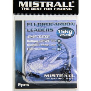 Mistrall Fluorocarbonový návazec 2ks - 25cm 15kg