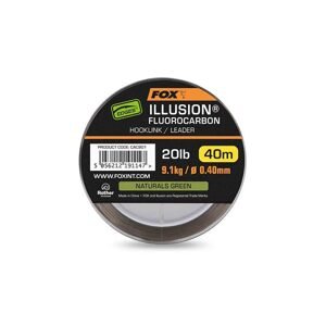 Fox Fluorocarbon Edges Illusion Fluorocarbon Hooklink/Leader Naturals Green 40m - 0,40mm 20lb 9.1kg