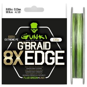 Gunki Šňůra G Braid 8X Edge (Pe1,0) 135m - 0,18mm 11,6kg