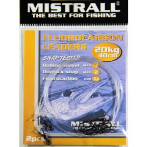 Mistrall Fluorocarbonový návazec 2ks - 40cm 20kg