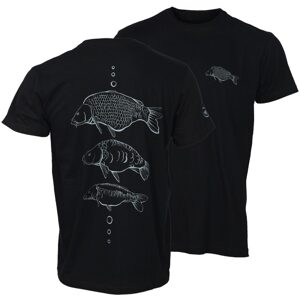 Giants fishing Tričko pánské černé Tři kapři - vel. 2XL