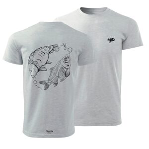 Giants fishing Tričko pánské šedé Kapr s kostrou - vel. 3XL