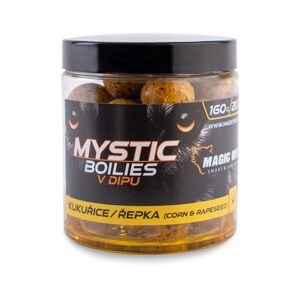 Magic Wolf Boilies v dipu Mystic 160g - Kukuřice / řepka 24mm